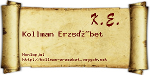 Kollman Erzsébet névjegykártya