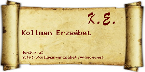 Kollman Erzsébet névjegykártya